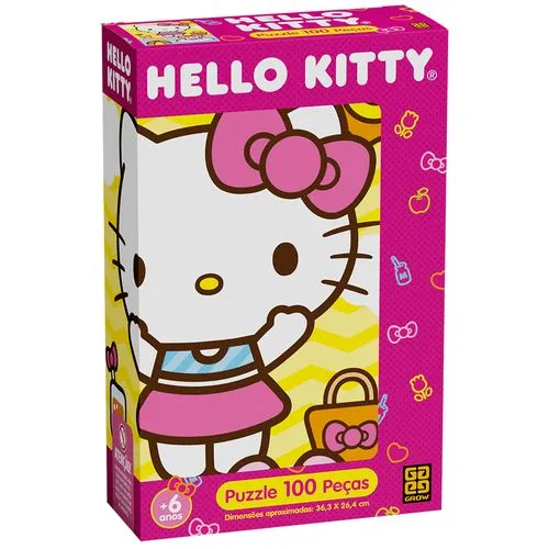Quebra-cabeça 100 peças Hello Kitty - 4676 - Grow - Real Brinquedos