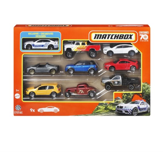Pack Matchbox 9 Veículos - X7111/HKX99 - Mattel - Real Brinquedos