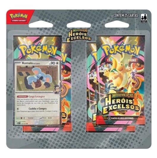 Pokémon Blister Quadruplo - ME Heróis Excelsos - Komala - 36440 Copag ...