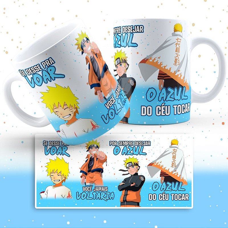 Caneca de Porcelana Naruto Letra Música Blue Bird Japonês