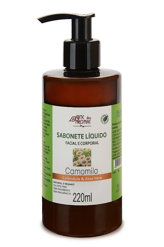 Sabonete Líquido Natural Camomila, Aloe Vera e Calêndula. - Arte dos Aromas  Cosméticos Orgânicos Naturais