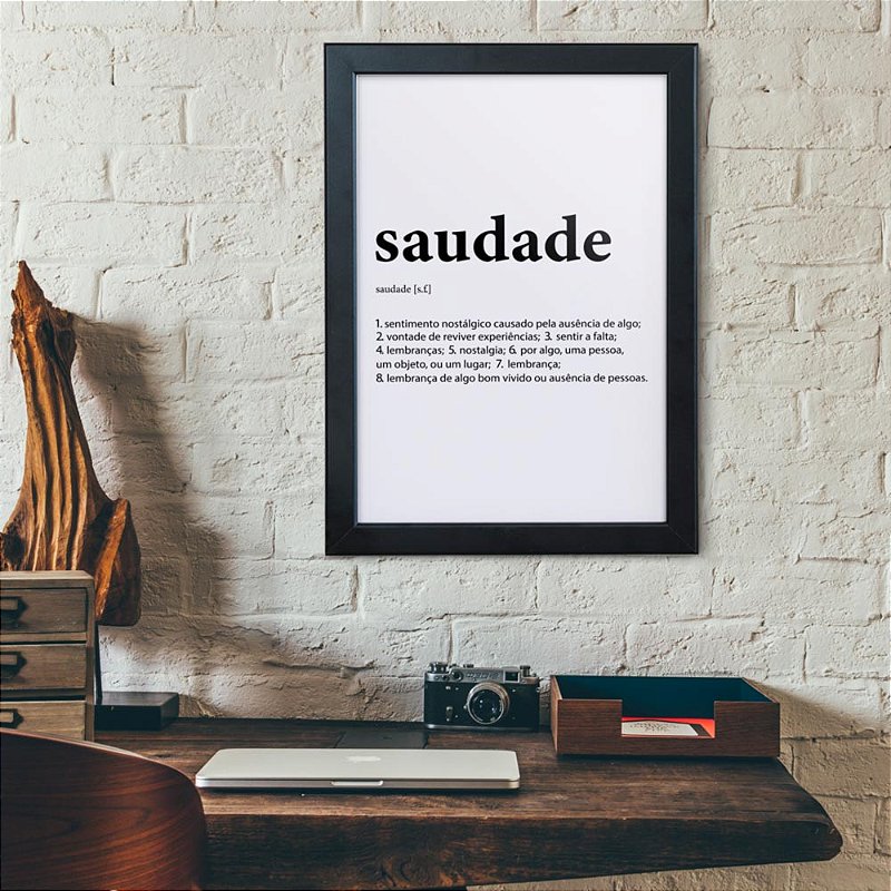Quadro Decorativo Dicionário Saudade - Sal Grosso Decora