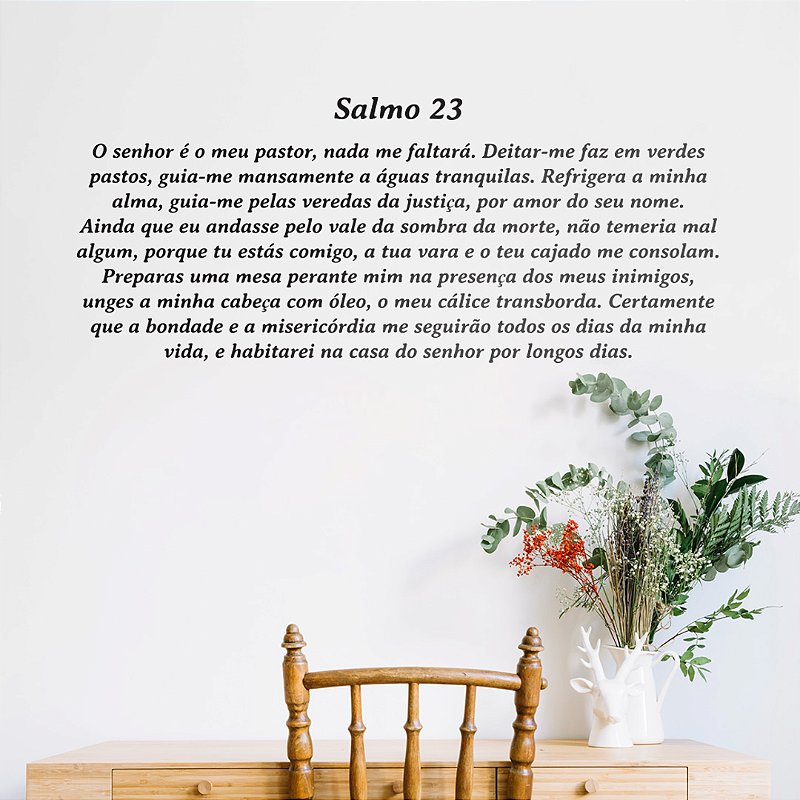 Adesivo de Parede Frases Salmo 23 - Sal Grosso Decora