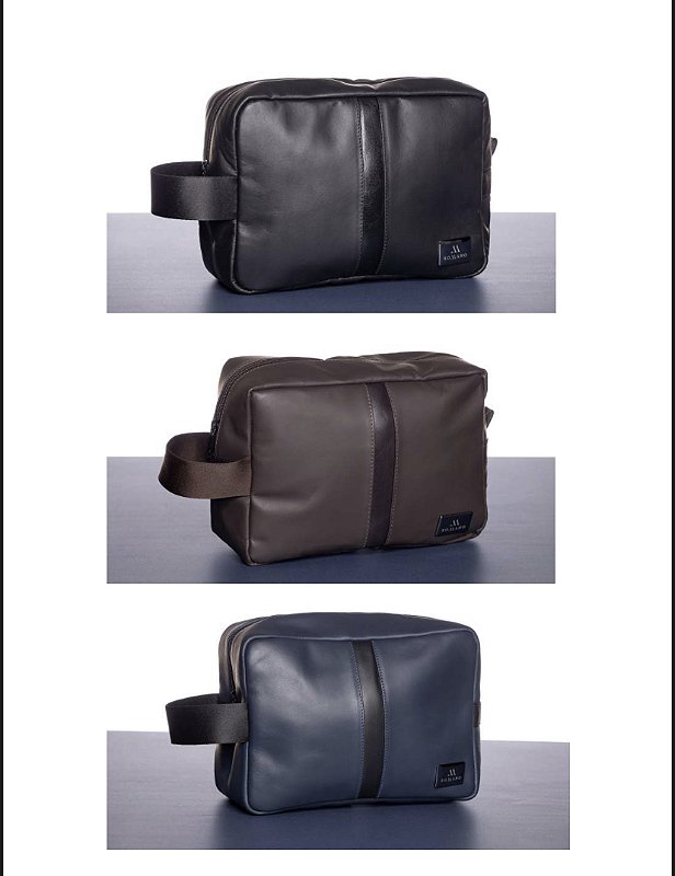 NECESSAIRE MASCULINO COURO LEGÍGITMO - REF NCR 22007