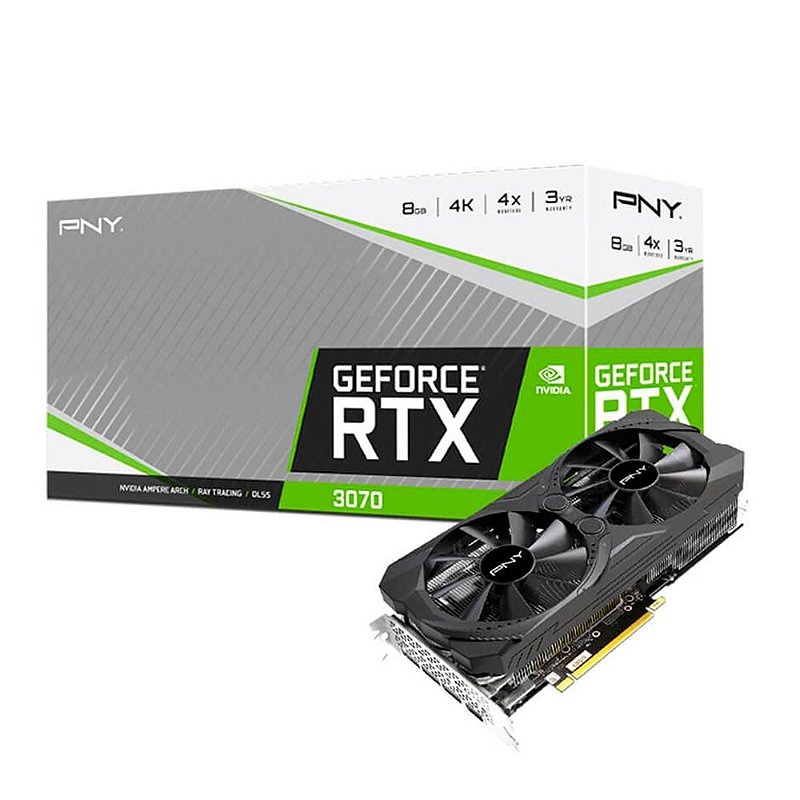 Placa de Vídeo GeForce RTX 3070, 8GB GDDR6, LHR, PNY, NVIDIA