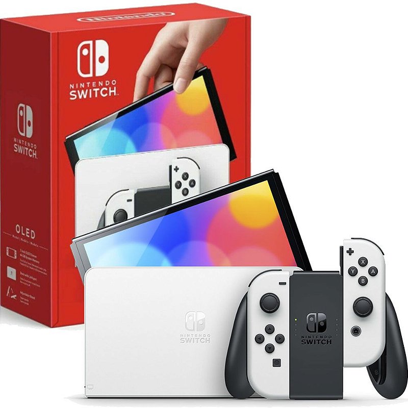 Nintendo Switch Oled, 7 Pol, 64GB, Branco, (MI), Console Nintendo