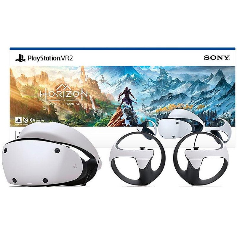 VR2 PlayStation + Horizon Call of the Mountain, (MI), Branco e