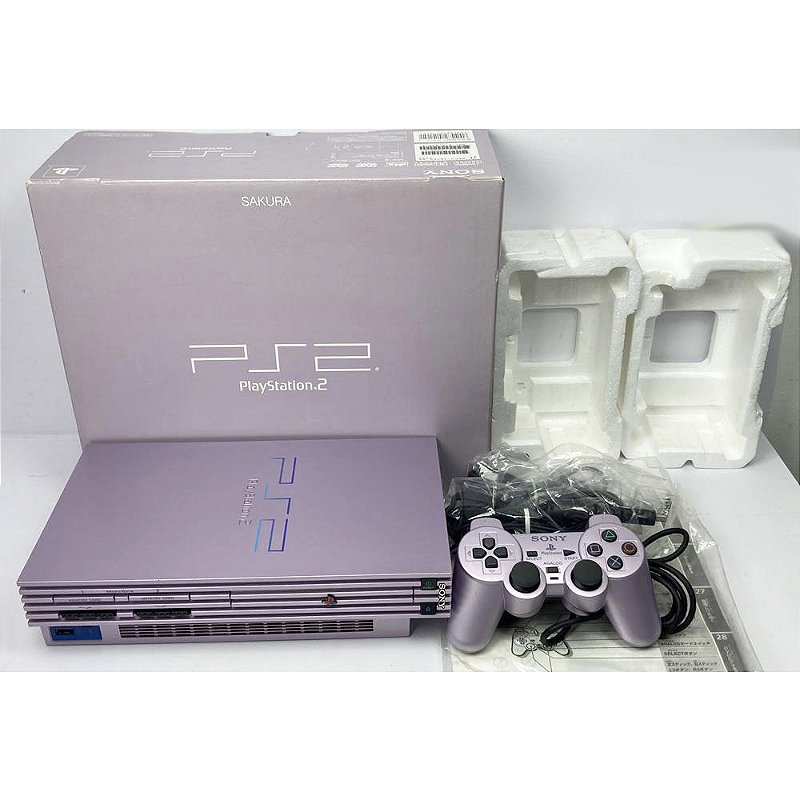 PS2 SCPH-39000 PlayStation2 本体 SAKURA 限定 PlayStation 2, Sakura, Na Caixa Seriado, Modelo SCPH 39000 SA, PS2