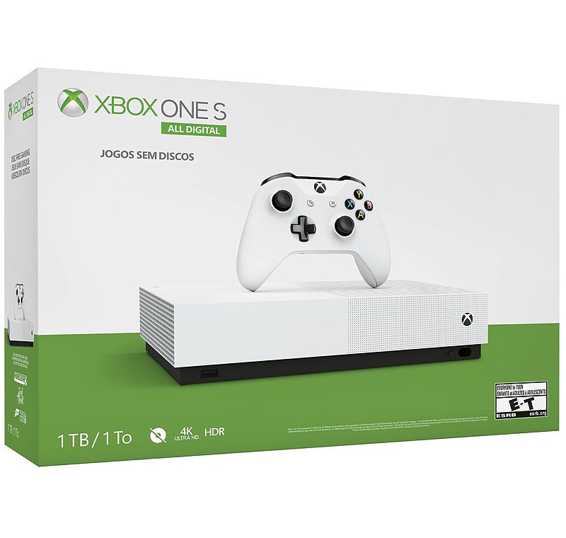Xbox One S, All Digital, Na Caixa, 1TB (Seminovo) - Nova Era Games