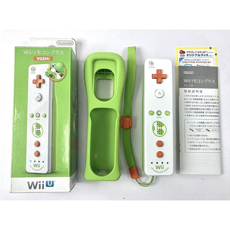 Wiiリモコン Controle Wii Remote Plus, Yoshi Edition, para Wii e Wii U, Na