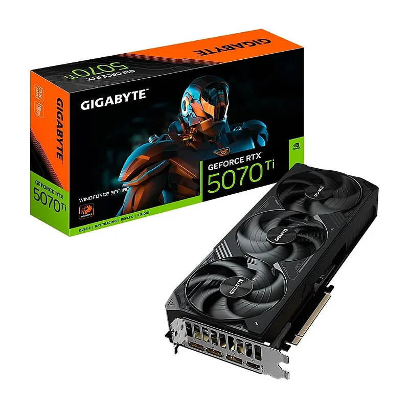 保証レシート有　GIGABYTE GEFORCE RTX 5070 Ti Placa de Vídeo Gigabyte RTX 5070 Ti WINDFORCE SFF 16G NVIDIA