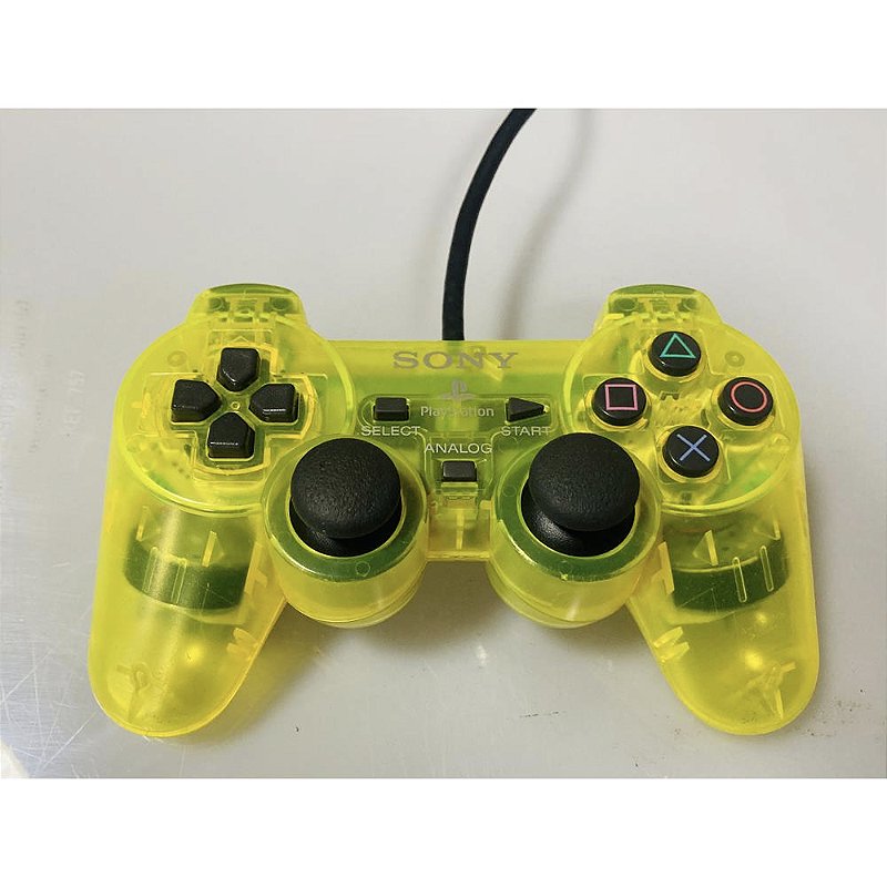 PS2 コントローラー Controle Playstation 2, Verde Limao, PS2, Original Sony (Usado