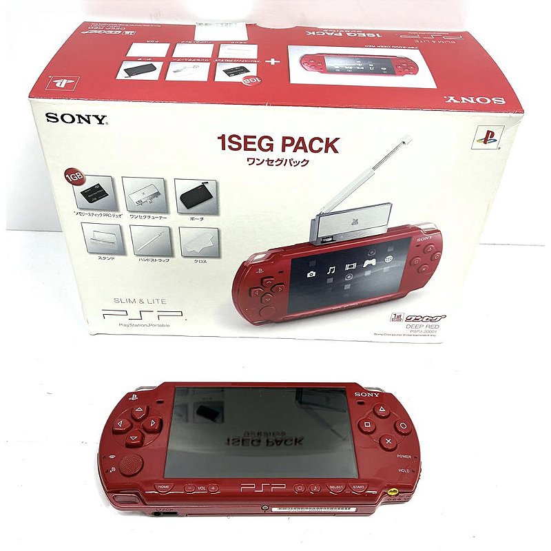 PSP, Deep Red, 1Seg Pack, Na Caixa Seriado, Modelo PSP-2000