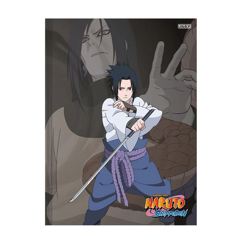 Caderno brochura pequeno capa dura 80 folhas Naruto Shippuden São Domingos  - Shopel Papelaria