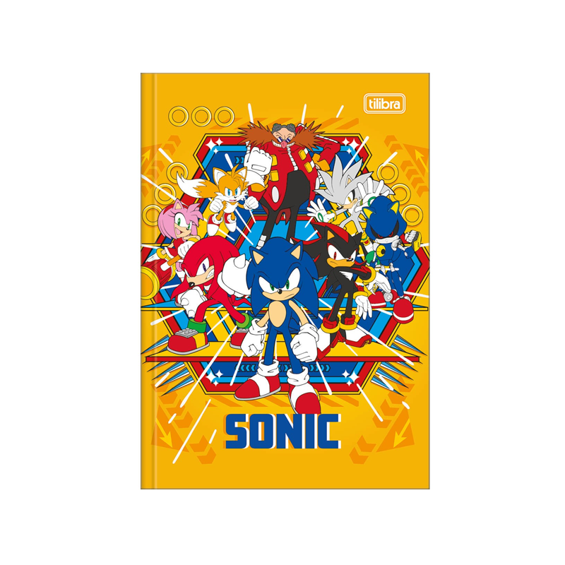 Caderno Brochura Sonic Let's Roll 80 Folhas Tilibra - Pedagógica