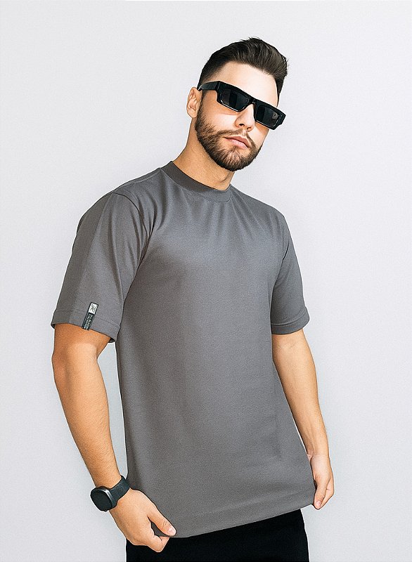 CAMISETA OVERSIZED HEAVY - CINZA (Premium) - 250 g/m²