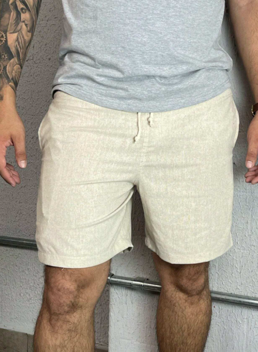 SHORTS DE LINHO PREMIUM - AREIA