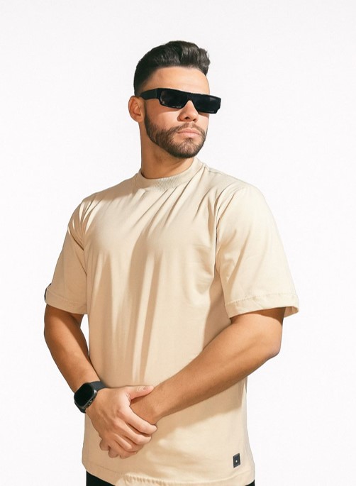 CAMISETA OVERSIZED BASIC - BEGE