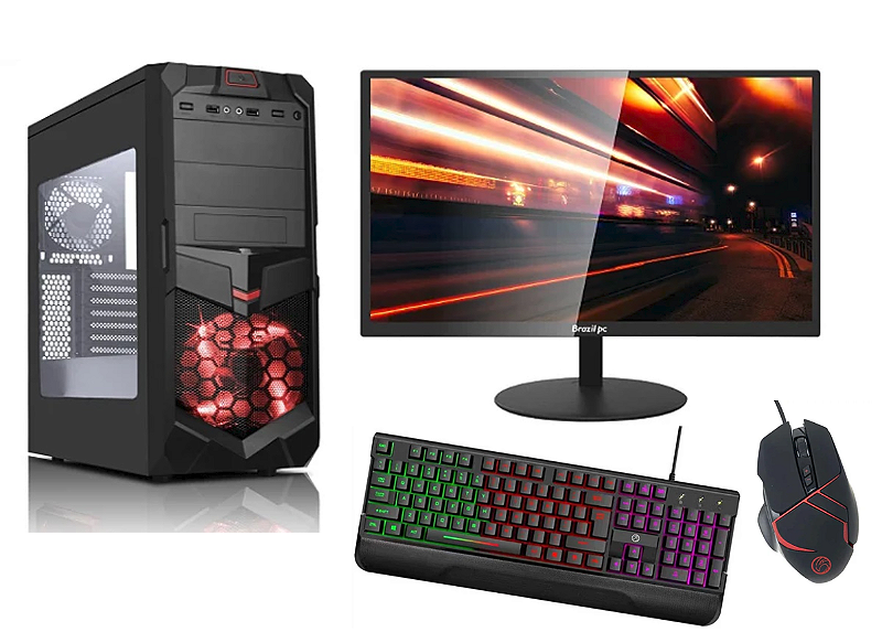 Pc Gamer Completo Stumble / i3 8100 / 8GB DDR4 / 240GB / Monitor 19 /  Headset / Teclado e mouse