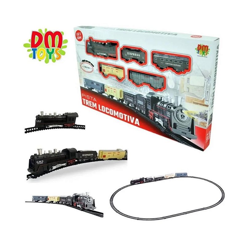 Pista Trem Locomotiva 103,5cm, DM Toys : : Brinquedos e Jogos