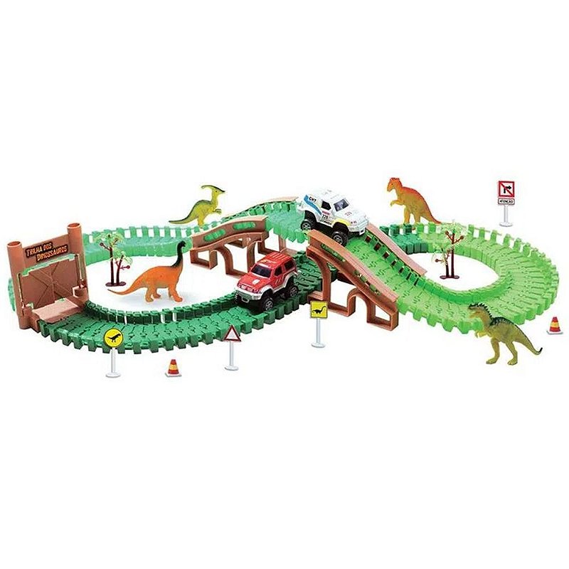 Pista Hot Carrinho Infantil Wheels Duplo Looping Dinossauro em