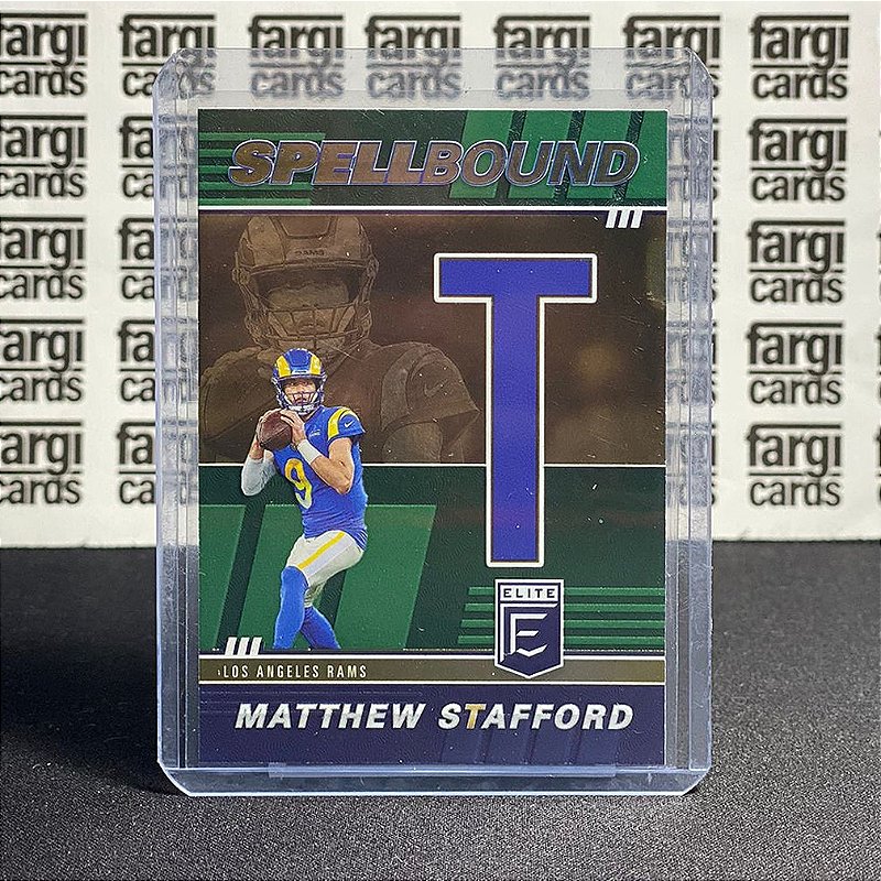 MATTHEW STAFFORD 2022 Panini Donruss Elite Spellbound “F” SB-MS5 GREEN  PARALLEL