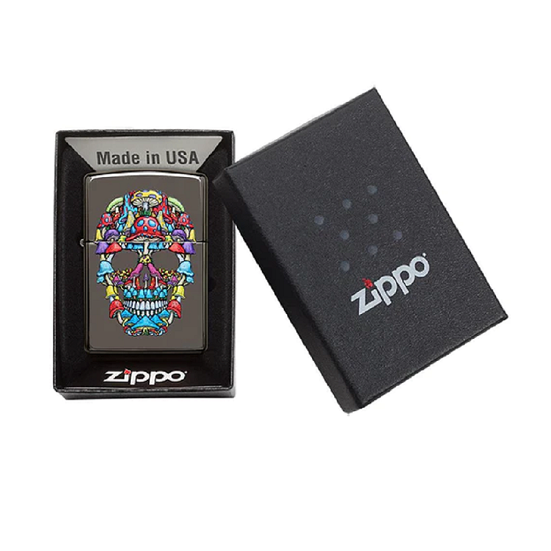 Isqueiro Original Zippo 49135 Skull Design Caveira Cogumelos isqueiro-original-zippo-49135-skull-design-caveira-cogumelos