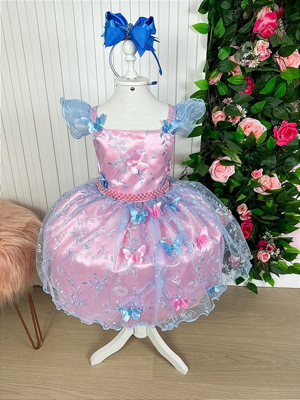 Vestido Princesa Sofia Rapunzel Jardim Encantado Luxo