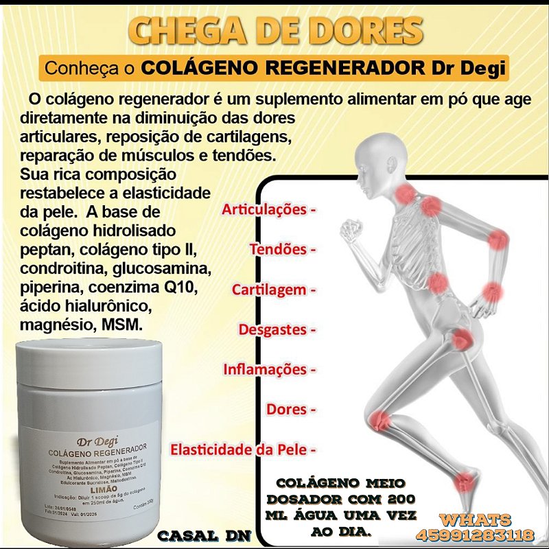 Colágeno pó regenerador