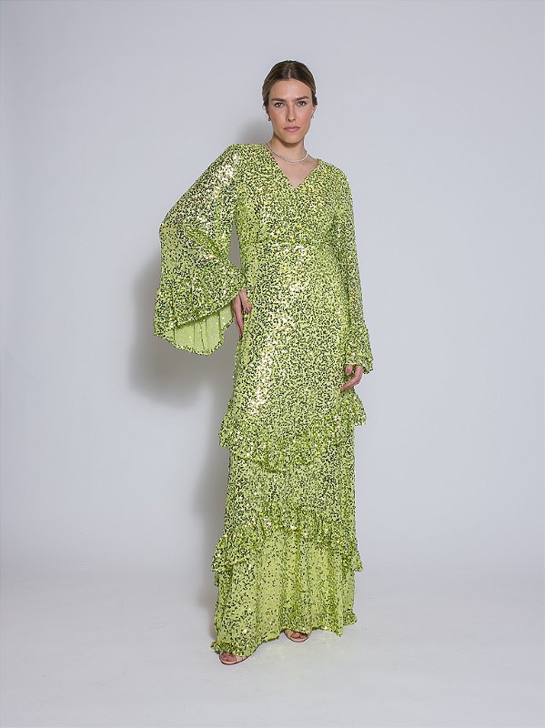 Vestido Cloe Paetê | Verde