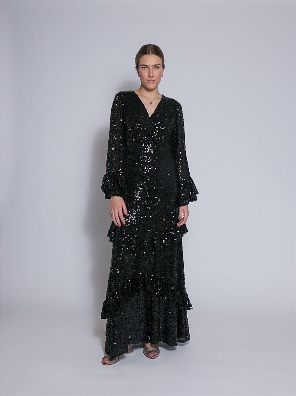 Vestido Cloe Paetê | Preto
