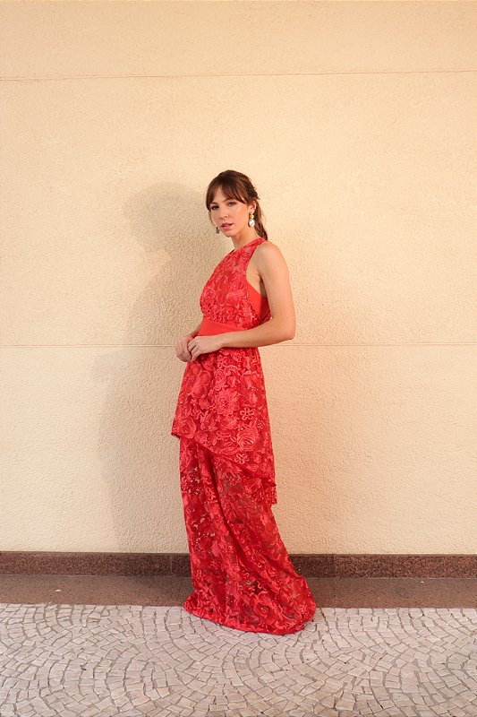 Vestido Festa Garden | Coral