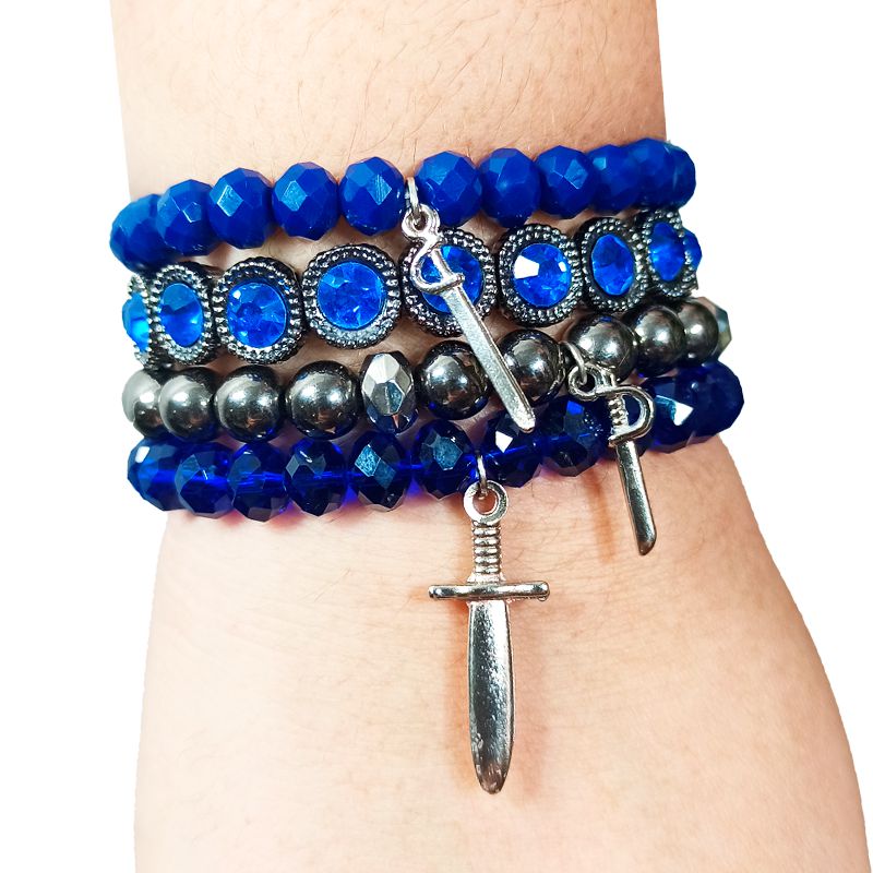 Pulseira Mix de Ogum com Pedra Lapis Lazuli