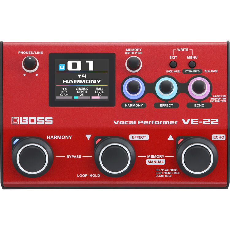 Pedal de Voz efeitos Boss Vocal Performer Ve-22 ve22 ve 22