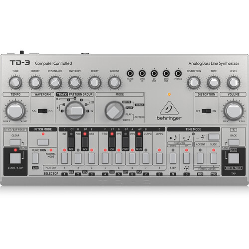Behringer TD-3 SR シルバー Behringer TD-3 SR Silver - Sintetizador analógico - Classic