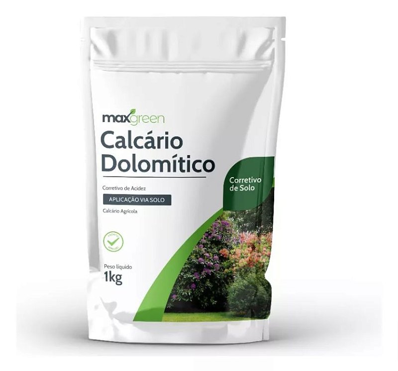 Calcário Dolomítico 1kg - Corretivo de Solo - Maxgreen - Verde Mania porque  plantar faz bem
