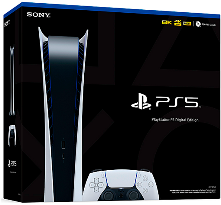 Consola de jogos Sony-PlayStation 5 Slim PS5, SSD de ultra alta velocidade,  Edição digital, 825GB, Playstation 5, 4 jogos