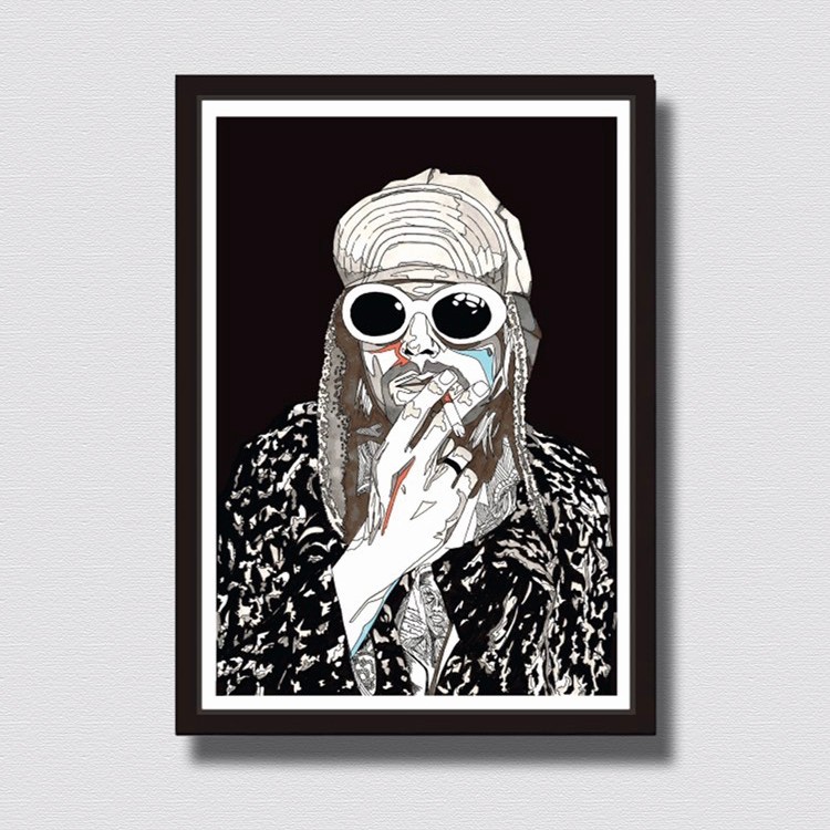 Quadro Decorativo Kurt Cobain (Nirvana) │ Compre Agora na Loja