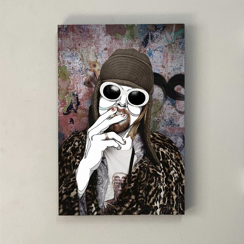 Quadro Kurt Cobain (Nirvana) | Painel de Madeira | Exclusivo Loja