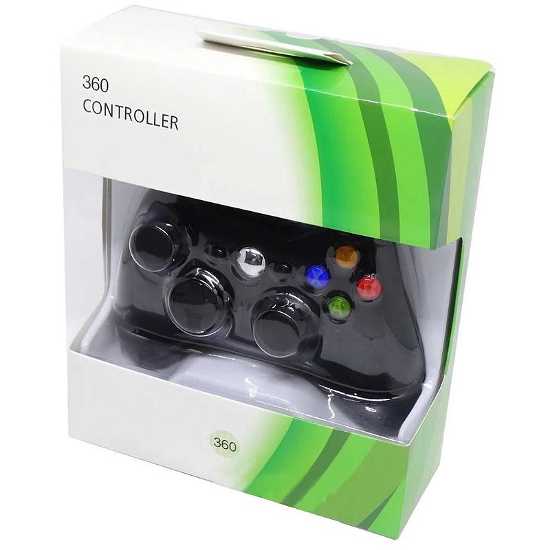 Controle Com Fio Xbox 360 Pc Computador 2 Metros Cabo Usb X-box
