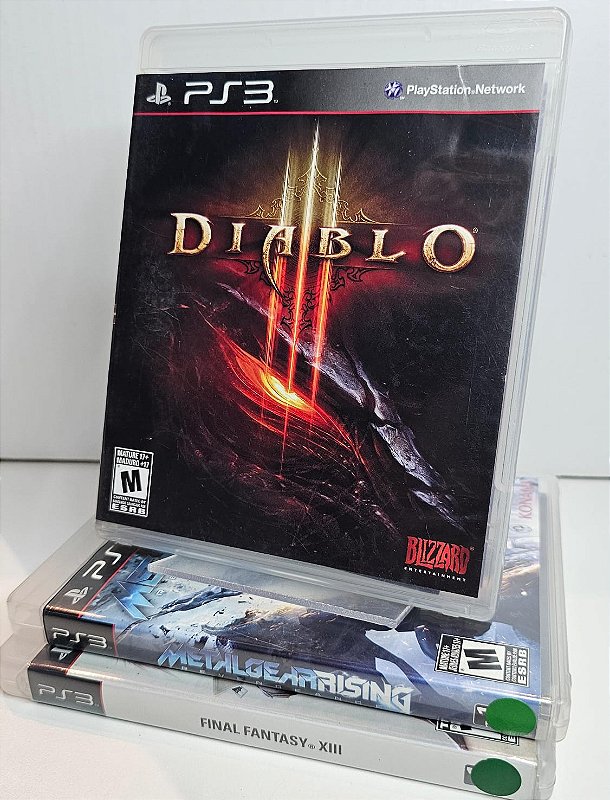 KIT JOGOS PS3 - DIABLO 3, METAL GEAR RISING, FINAL FANTASY 13
