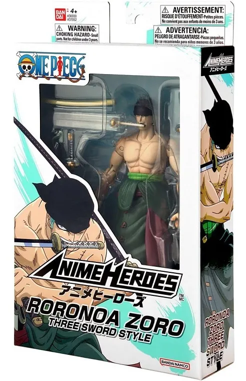 RORONOA ZORO - ONE PIECE - ANIME HEROES BANDAI - ARTICULADO - DS