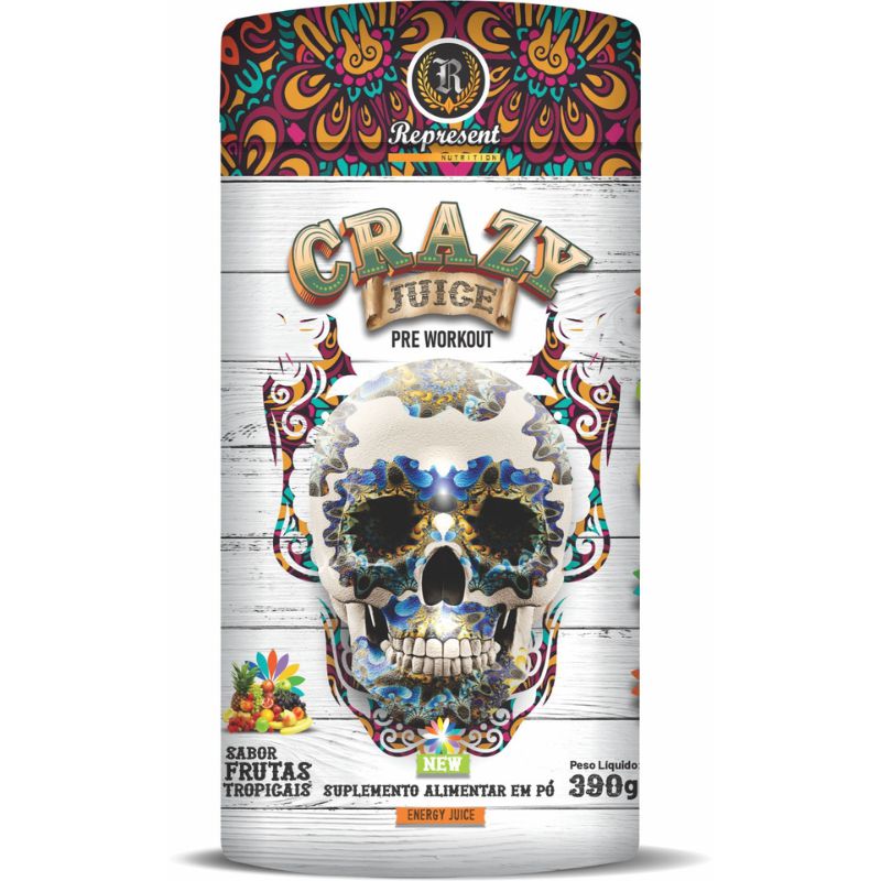 Crazy Juice Pré Workout Sabor Frutas Tropicais 390gr - Represent