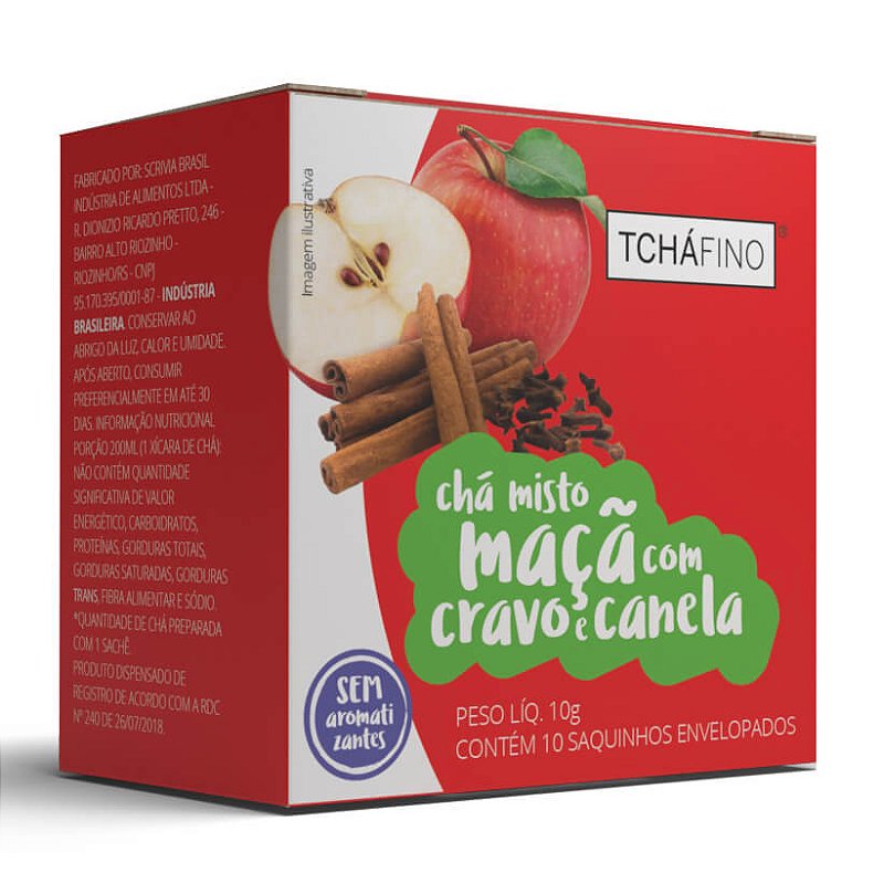 Chá de Maçã Com Cravo e Canela - Sachê 10un - TCHÁFINO