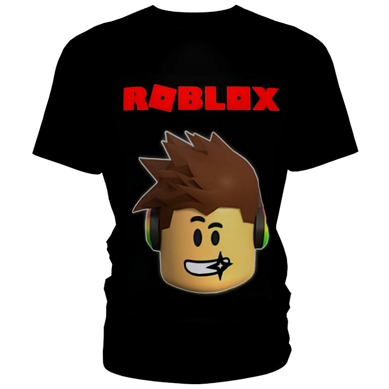 Camiseta blusa preta infantil menino roblox - Estampmax