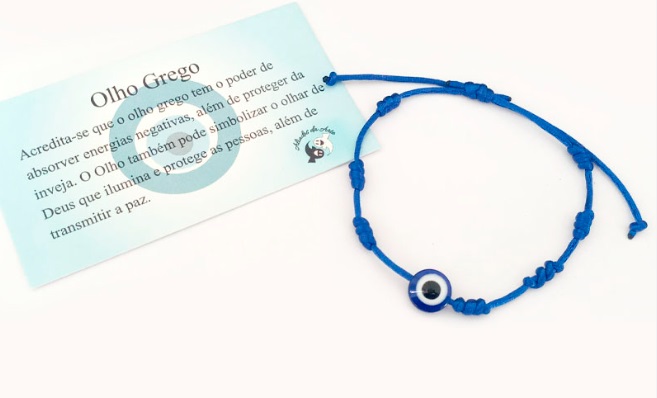 Pulseira 7 Nós Azul – Olho Grego: Proteção e Serenidade