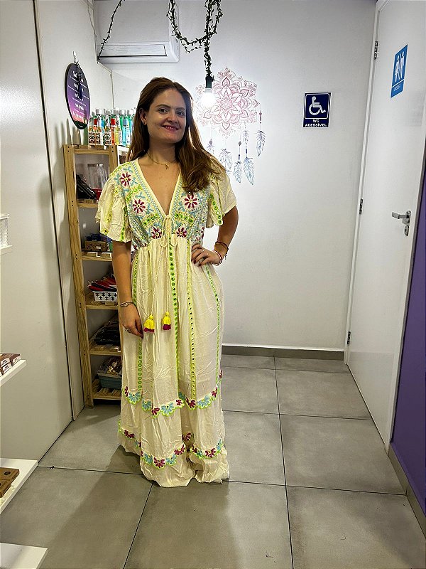 Vestido Longo Premium - Manga Morcego
