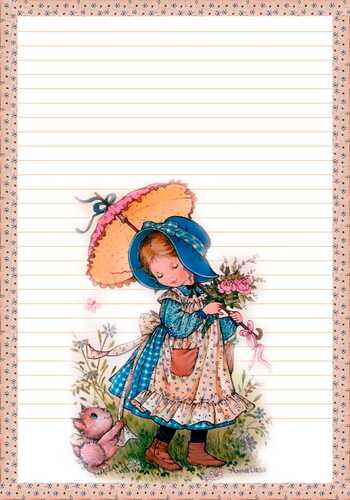 Papel de carta menina com linhas pautadas