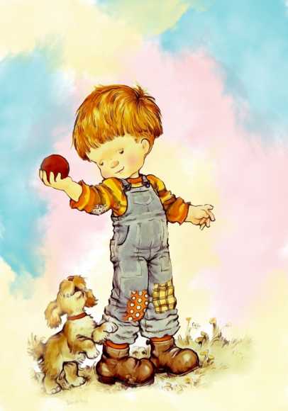 Papel de carta menino e maçã