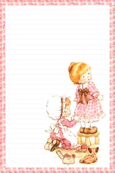 Papel de carta Sarah Kay Meninas com linhas pautadas